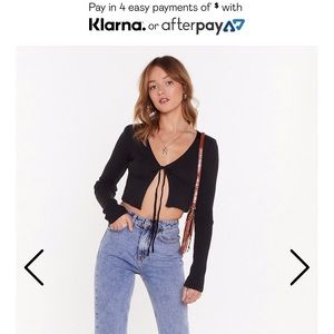 Nasty Gal cropped tie shirt